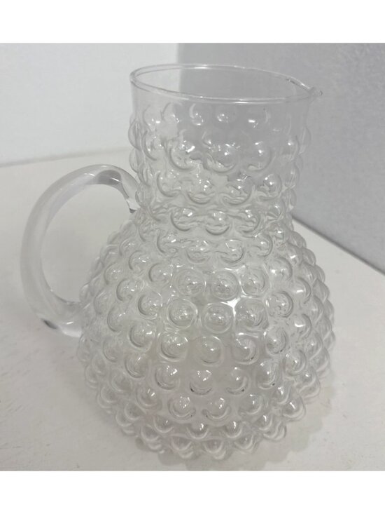 Unbranded Other - Vintage Hobnail Coin Bubble Clear Glass Pitcher Rare 8.5"